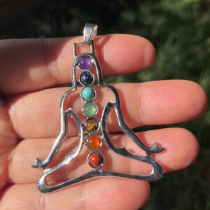 yoga lady chakra pendant