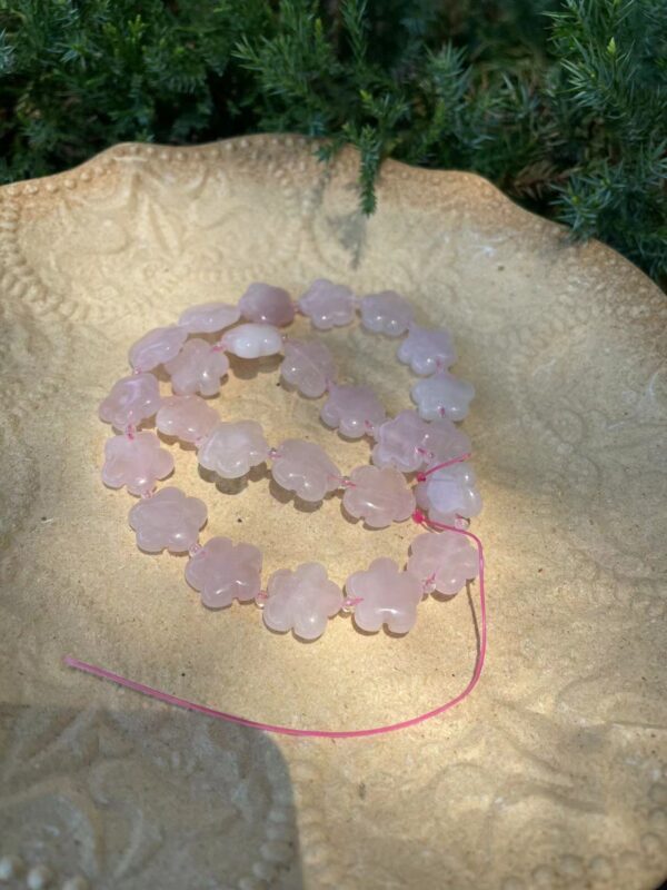 Rose Quartz Flower Bead