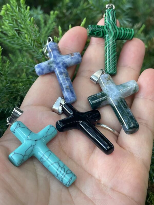 cross crystal pendant,healing cross pendant,spiritual necklace - Image 2