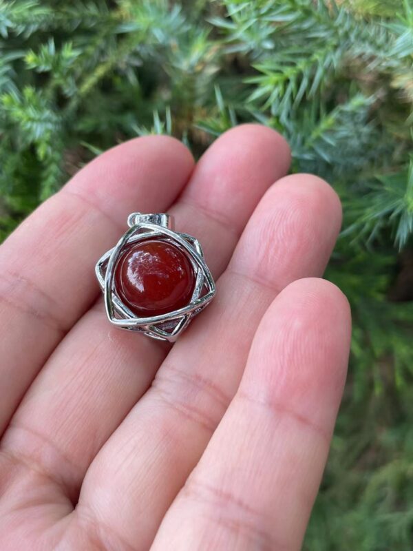 crystal necklace pendant,Natural Gemstone Sphere Round Ball Crystal Energy Healing Charm - Image 3