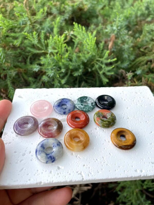 crystal donut pendant,crystal donut beads,crystal donut stone - Image 3