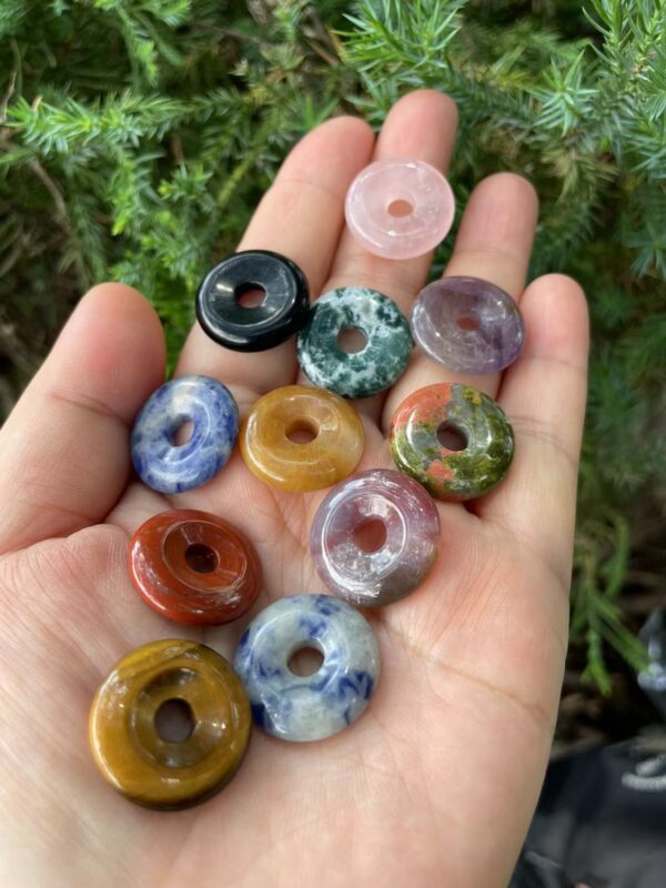 crystal donut pendant,crystal donut beads,crystal donut stone - Image 4