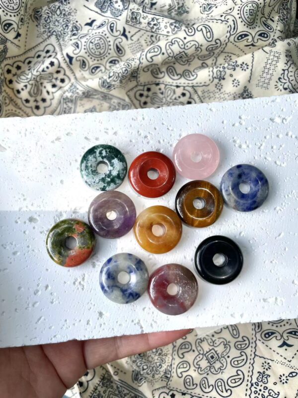 crystal donut pendant,crystal donut beads,crystal donut stone - Image 5