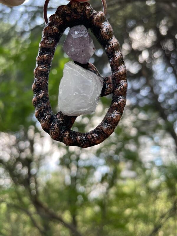 bronze crystal necklace
