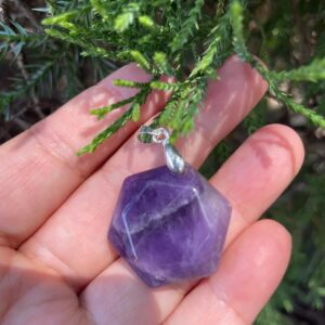 Amethyst hexagon pendants