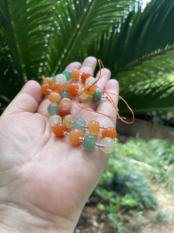 pumpkin  aventurine crystal beads，hand carved stone beads - Image 5