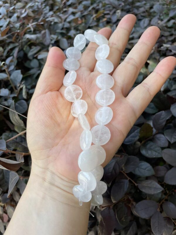 Round clear quartz bead