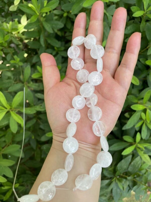 Round clear quartz bead