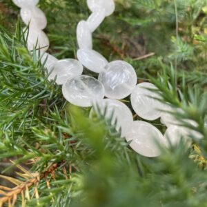 Round clear quartz bead