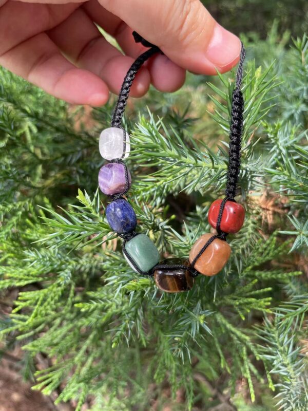 Gemstone rectangle chakra bracelet