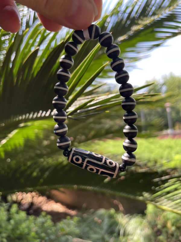 Handmade striped gemstone bracelet