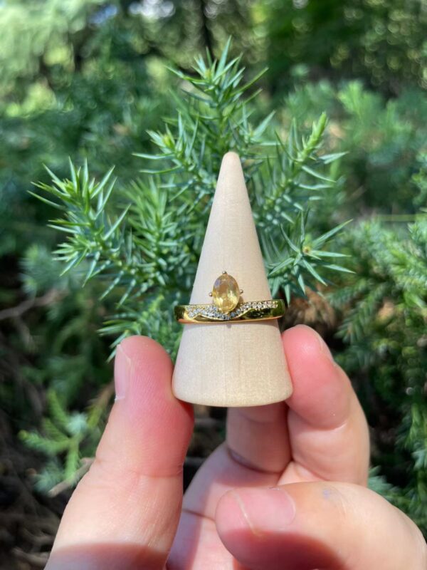 Durable crystal silver ring
