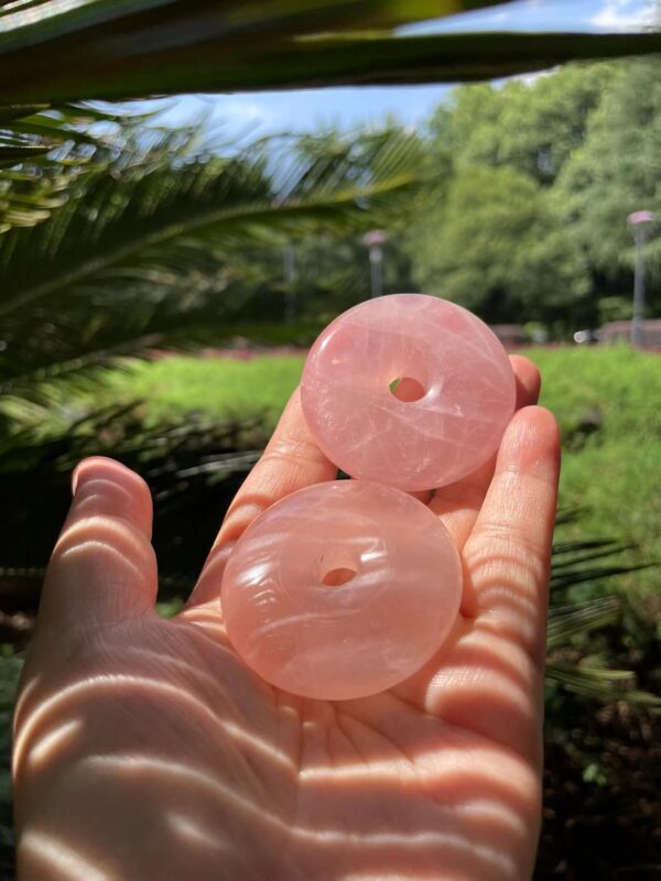 Buy rose quartz donut pendant