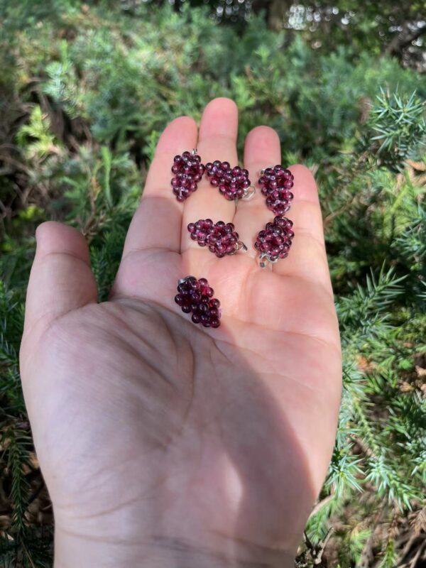 Boho garnet cluster jewelry