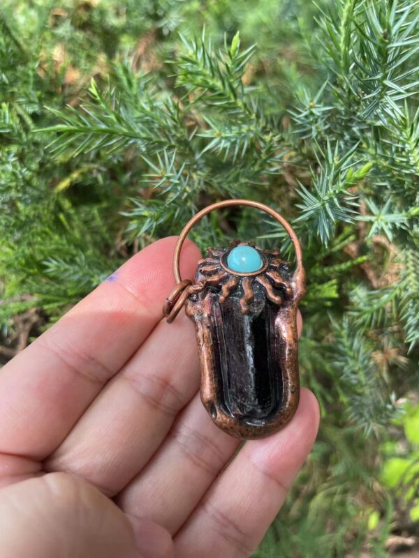 Raw Black Tourmaline Crystal Pendant Necklaces