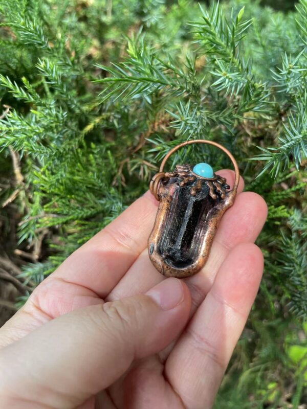 Raw Black Tourmaline Crystal Pendant Necklaces