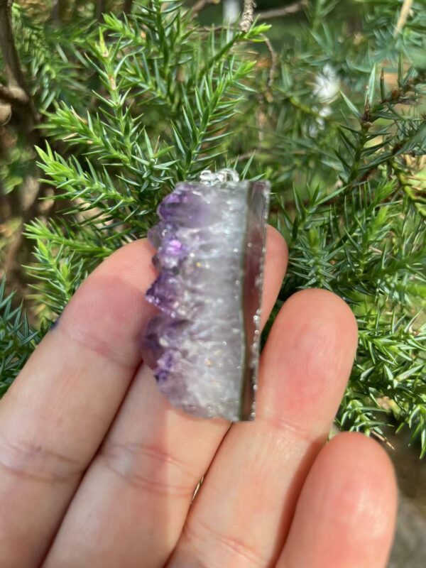 Amethyst slice pendant