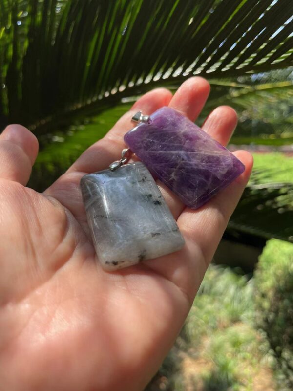 Healing Amethyst Rectangle Pendant
