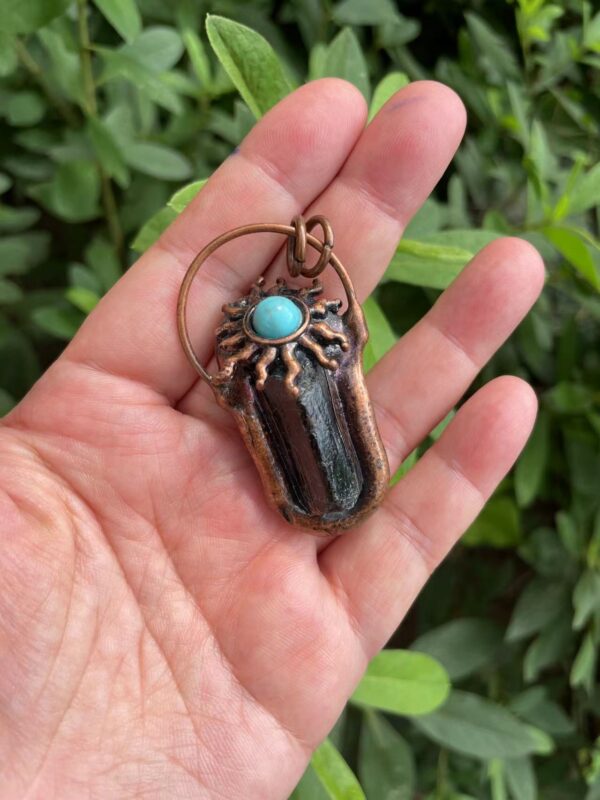 Natural Black Tourmaline Gemstone Point necklace