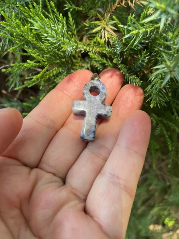 minimalist ankh crystal pendant