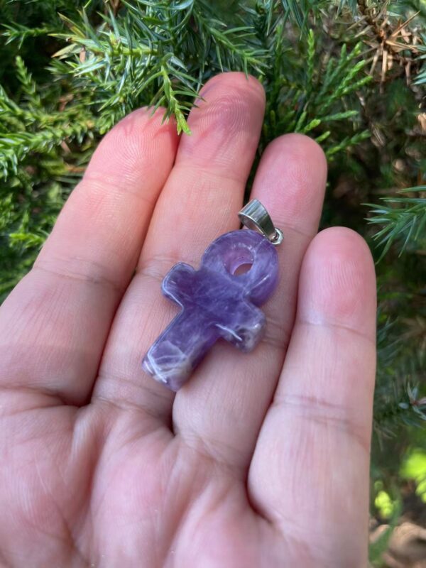 healing crystal ankh pendant
