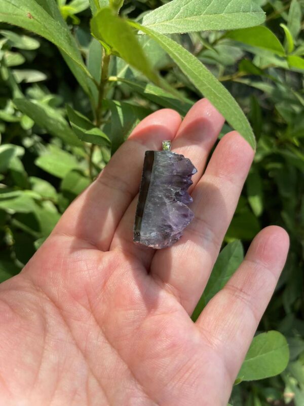 Raw amethyst necklace